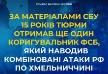 На Хмельниччині агент фсб отримав 15 років за коригування комбінованих ударів рф