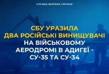 СБУ вдарила по військовому аеродрому в Адигеї та уразила Су-35 і Су-34