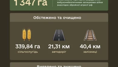 Підрозділи Міноборони за вересень розмінували 1 347 га звільнених територій