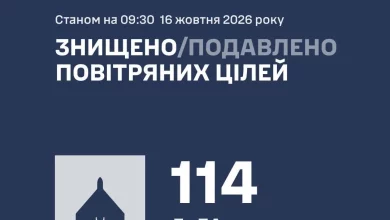 Повітряні Сили повідомили про збиття та подавлення 114 ворожих БпЛА вночі на 16 жовтня