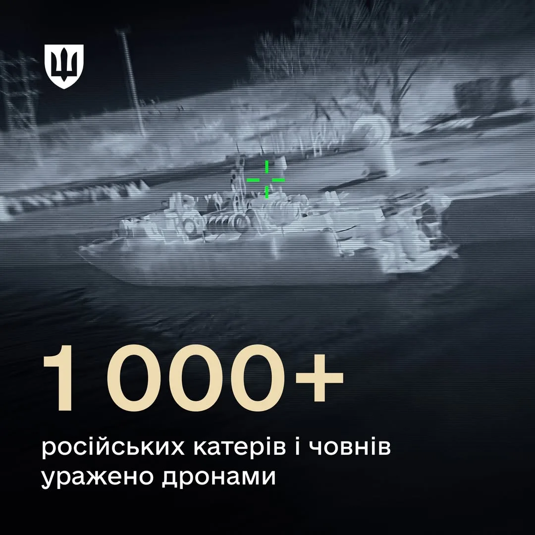 Сили оборони України знищили або пошкодили 1 039 російських катерів і човнів БпЛА у 2026 році